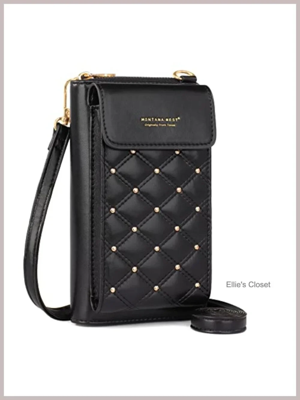 Quilted Vegan Leather Crossbody Phone Purse RFID Blocking Wallet Adjustable